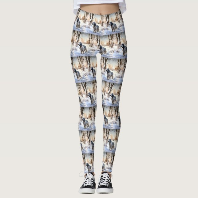 Leggings Setter anglais laissez-le neiger Noël (Devant)