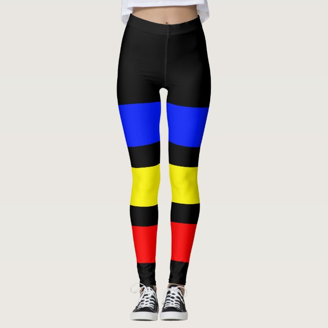 Leggings SEULEMENT LES PISTES - bleu royal, jaune citron, r (Devant)