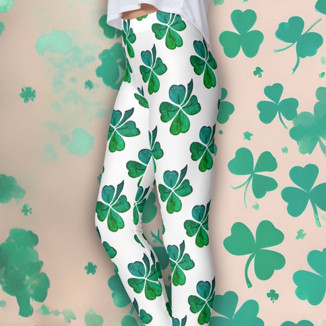 Leggings Shamrock Clover Green Motif Saint Patrick`s Day (Créateur téléchargé)