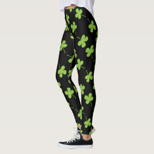 Leggings Shamrock de la Saint Patrick Motif vert