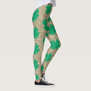 Leggings Shamrock de la Saint-Patrick Parties scintillant v