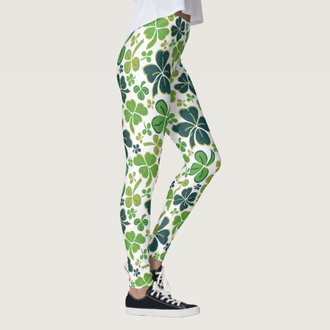 Leggings Shamrock de trèfle vert Motif Saint Patrick`s Day  (Droite)