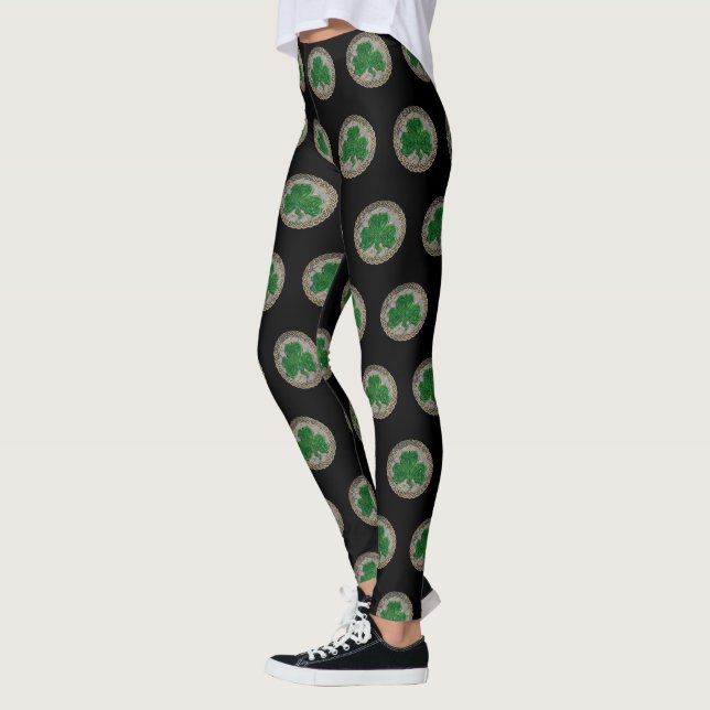 Leggings Shamrock gris sur les pattes celtiques (Gauche)