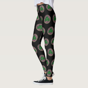 Leggings Shamrock violet sur les pattes de noeuds celtiques