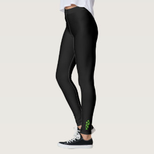 Leggings Shamrocks : Collection d'art noire simple de