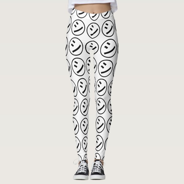 Leggings ㋛ Shi Kana Katakana Smiling Emoji / Emoticon (Devant)