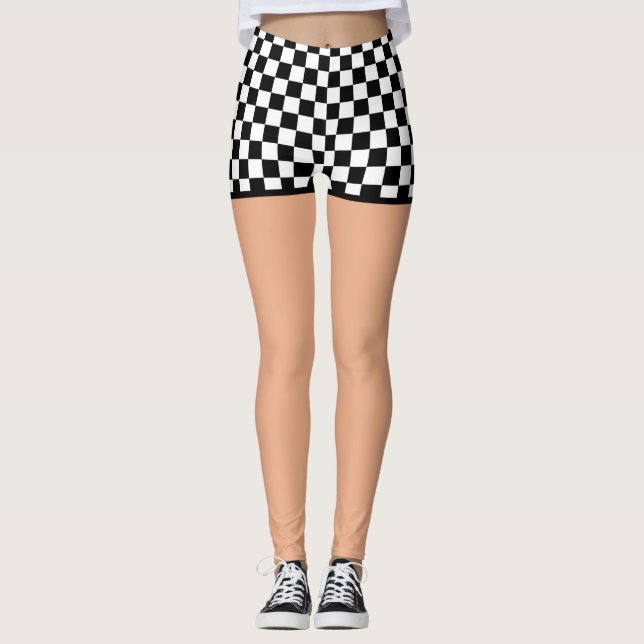 Leggings Shorts Checkered de drapeau - lumière (Devant)