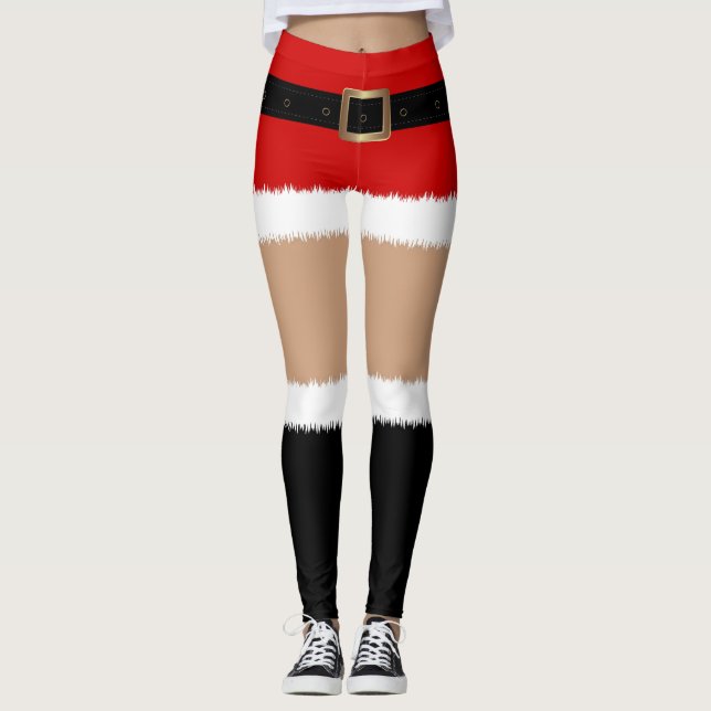 Leggings Shorts de rouge de l'aide de Père Noël (Devant)