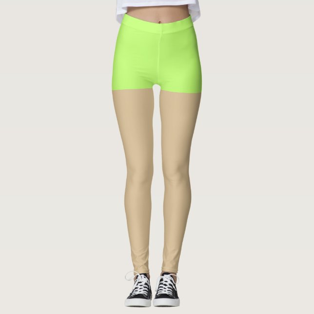 Leggings shorts tendance néon faske pour ados l Green (Devant)