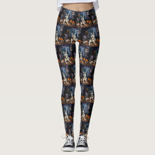 Leggings Sibérie Husky Citrouille Halloween effrayant