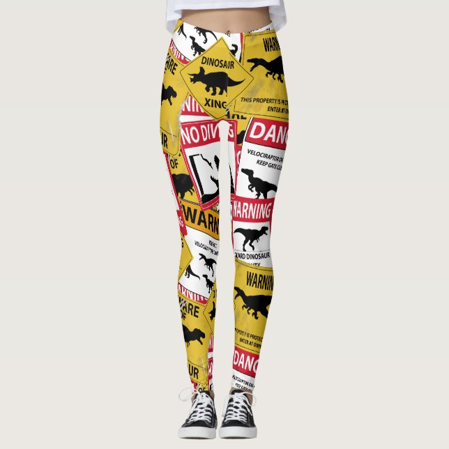 Leggings Signes de prudence Dinosaure (Devant)