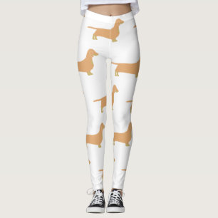Leggings silhouette de teckel fauve et noir