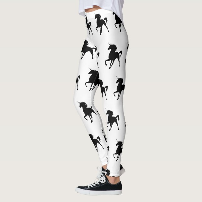 Leggings Silhouette Unicorne Noire Leging (Gauche)