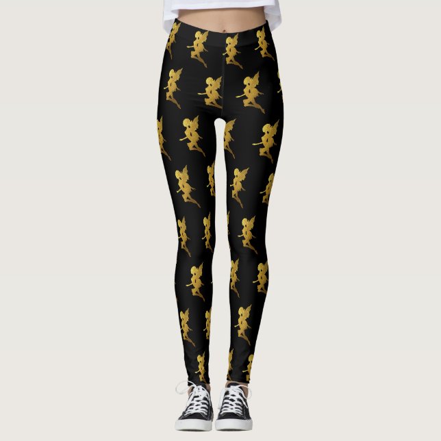Leggings Silhouettes Fées Or (Devant)