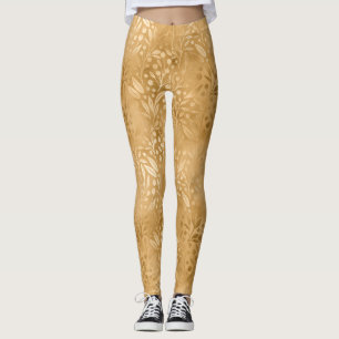 Leggings Simple Elegance Gold Foliage Motif élégant