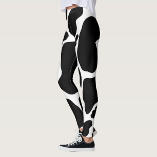 Leggings Simple noir et blanc Gros taches de vache Poster d