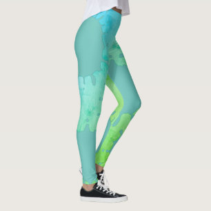 Leggings Simple rayures de couleur minimale coussin vert vi