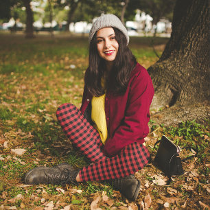 Leggings Simple rouge noir rustique Chic Buffalo Motif chèq