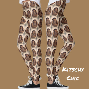 Leggings Singes Cocotiers sculpté Retro Kitsch Chic