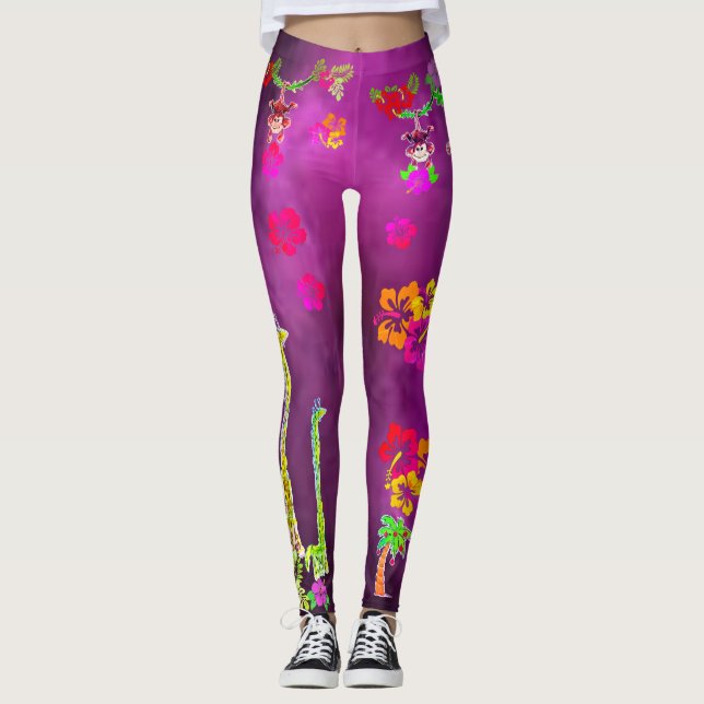 Leggings Sion le singe et les pattes d'étirement (Devant)