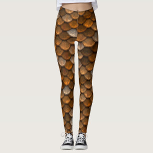 Leggings Sirène à balance de poisson Brown
