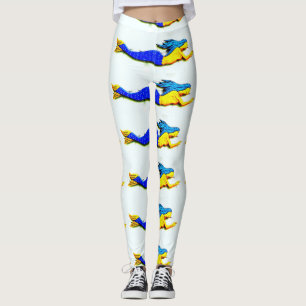Leggings sirènes à queue bleue nageant