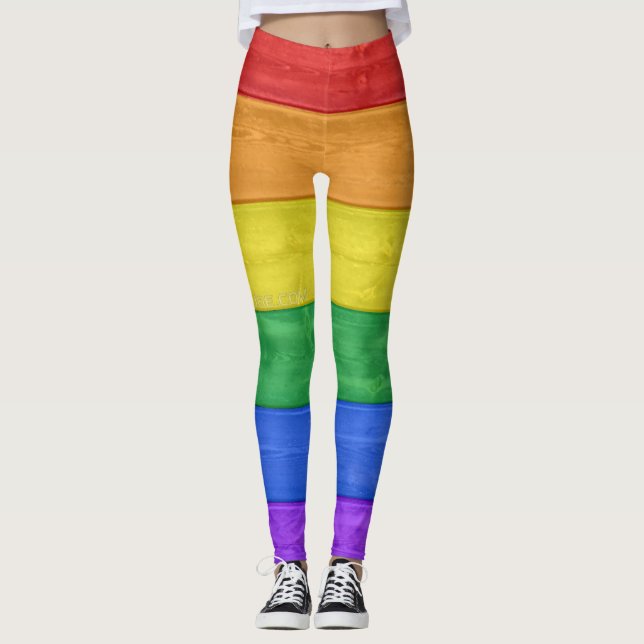 Leggings SlipperyJoe's orgueil drapeau en bois horizontal a (Devant)
