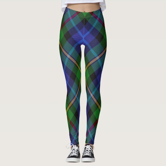 Leggings Smith Clan Scottish Tartan Plaid Motif (Devant)