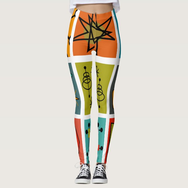 Leggings Smorgasbord moderne du milieu du siècle (Devant)