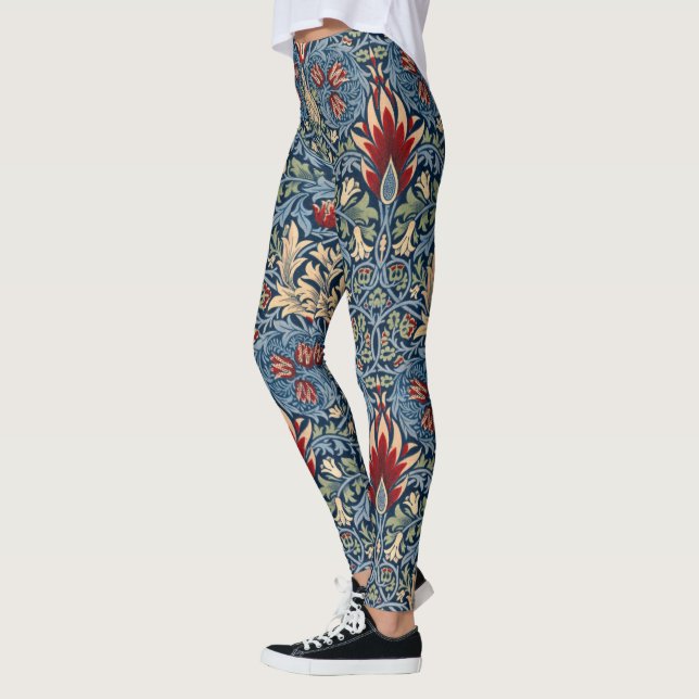Leggings Snakeshead, Fond d'écran de fleurs de William Morr (Gauche)