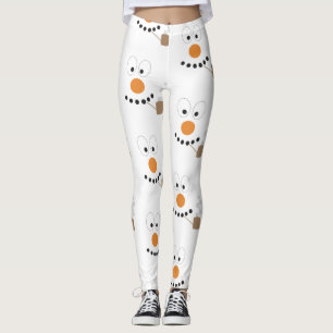 Leggings Snowman Funny Visage mignonne Nouveauté Motif de N