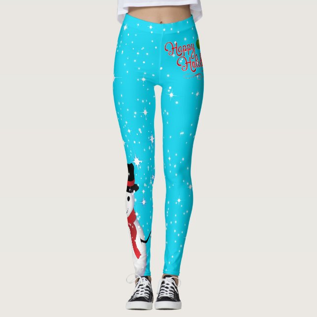 Leggings Snowman gelé Joyeuses vacances Starry sur votre co (Devant)