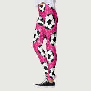Leggings Soccer Ball Pink Frost Parties scintillant Sport J
