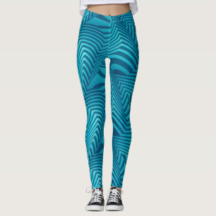 Leggings Socialite Turquoise Bleu Fou Motif