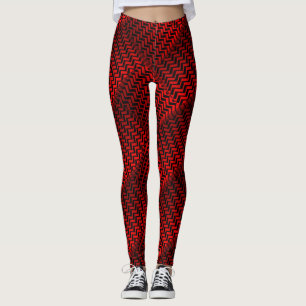 Leggings Socialite Wild Red Zig Zag Motif