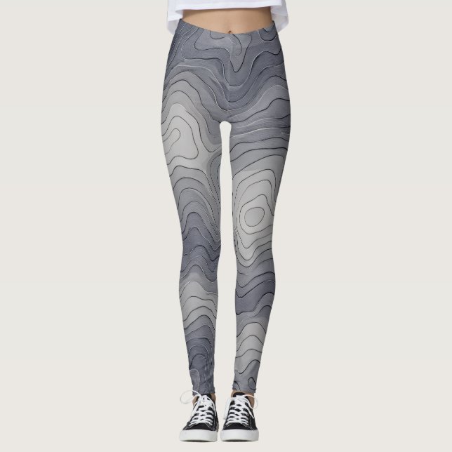 Leggings Soft Elevation Lines – Grey Scale (Devant)