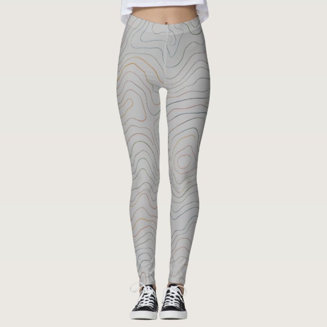 Leggings Soft Elevation Lines – White Base (Devant)