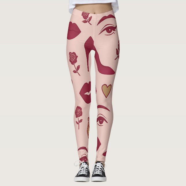 Leggings Soft Femme Power – Bold Chic Pattern for Stylish G (Devant)