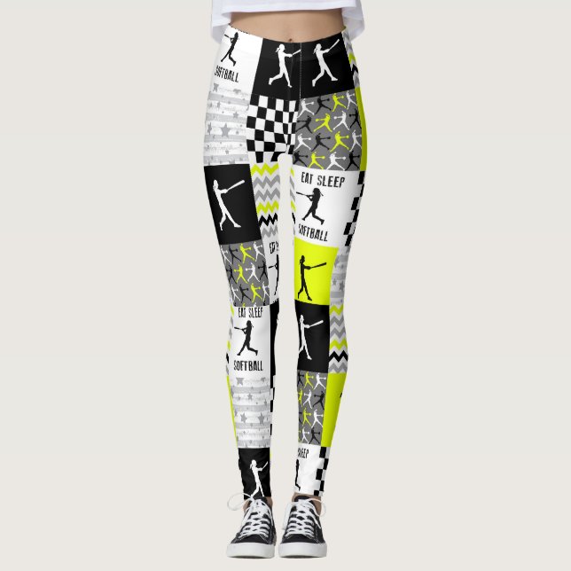 Leggings Softball Jaune Sleep  (Devant)