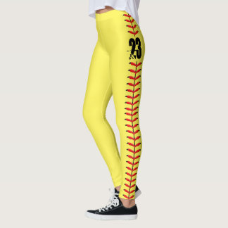 Leggings Softball Numéro personnalisé