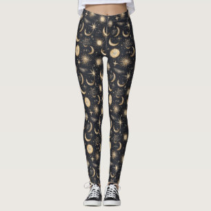 Leggings Soleil céleste et étoiles Ciel nocturne