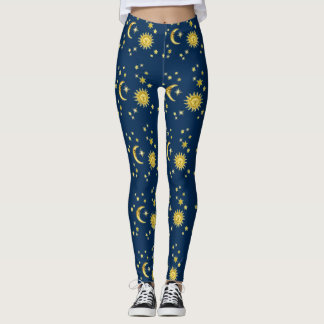 Leggings Soleil, Lune et étoiles