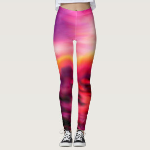 Leggings Soleil rose vif Océan Abstrait moderne