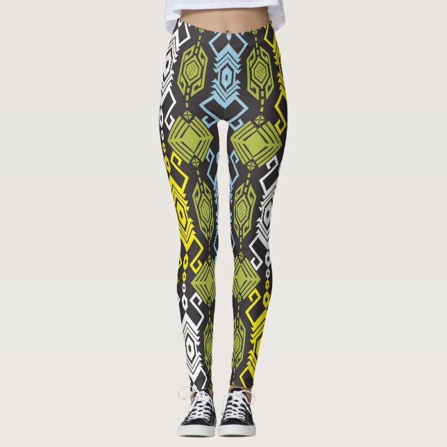 Leggings Songket Tenun : Motif Indonésien Traditionnel. (Devant)