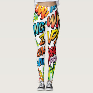 Leggings Sons d'art de la bande dessinée typographique