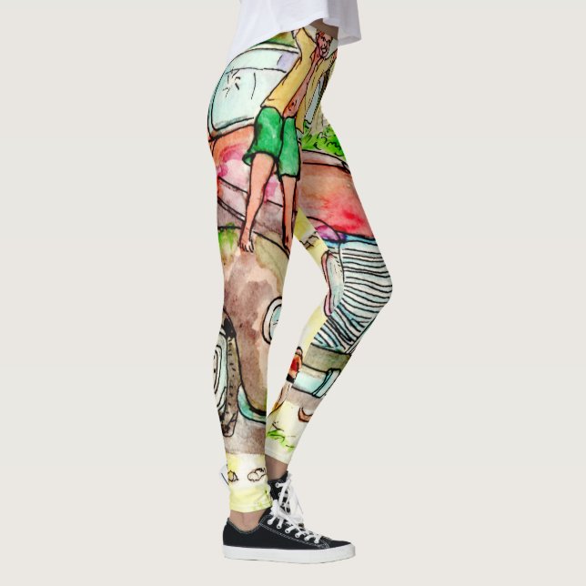 Leggings Sorts vides et vieilles voitures rouillées - la (Droite)