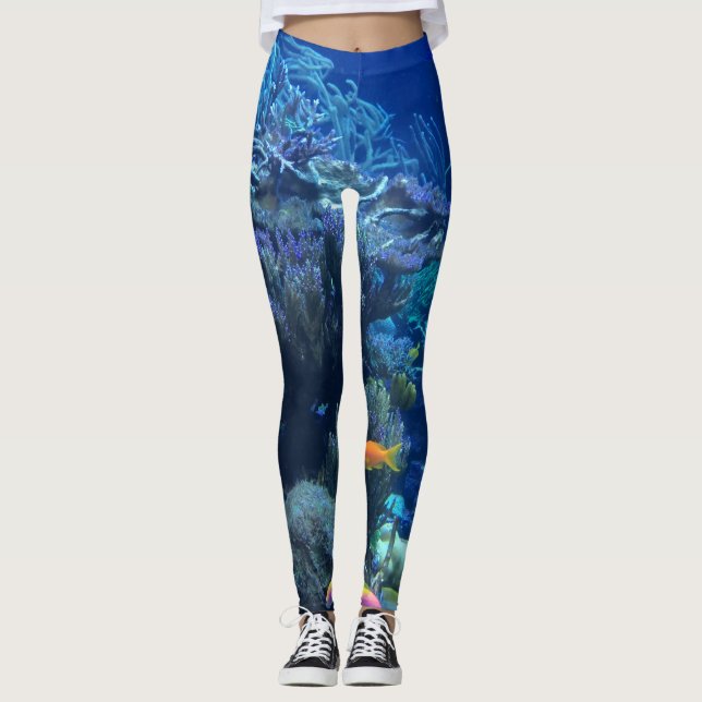 Leggings Sous L'Océan Eau Monde Et Été (Devant)