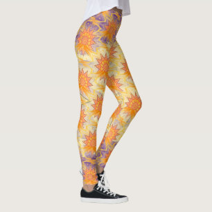 Leggings Soyez une étoile jaune violet Motif soleil