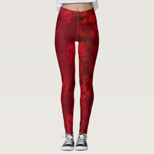 Leggings Spectres crâniens Légumineuses rouges