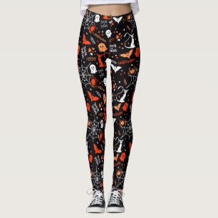 Leggings Spider Bat Chat Web Trick Ghost Halloween Éffrayan